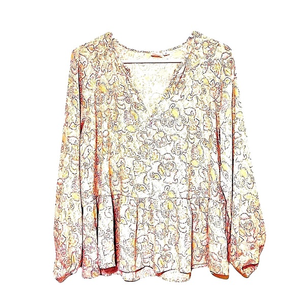 Gap peplum paisley floral top M - Picture 2 of 6